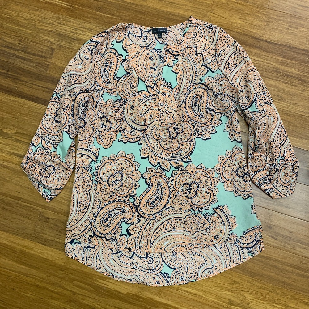 The Limited Paisley Blouse Womens Size Small 3/4 Sleeve Top Lightweight Career